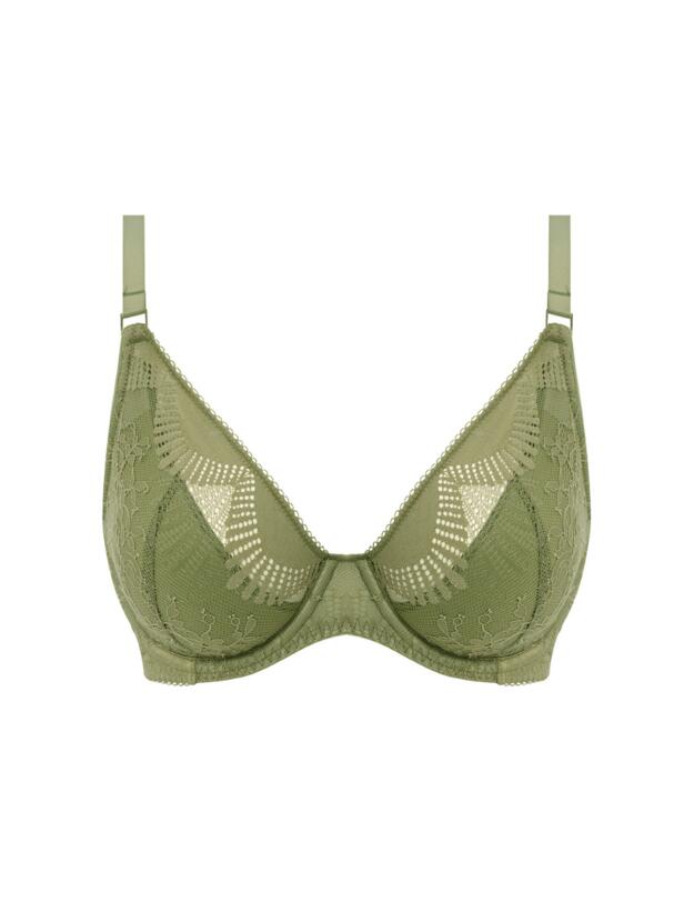 Wacoal Sensu Lace Underwired Plunge Bra Silk Green