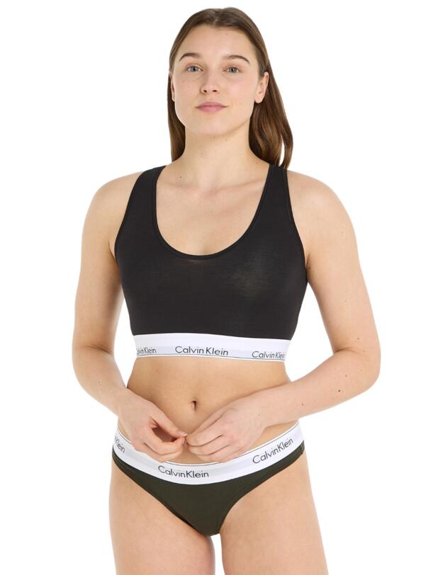 Calvin Klein Modern Cotton Unlined Bralette Black 