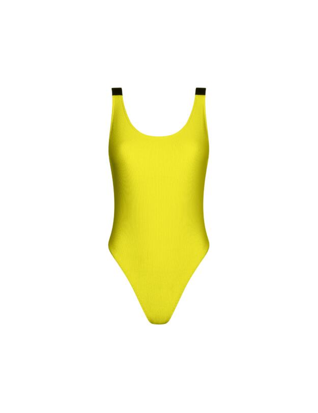 Calvin Klein Intense Power Scoop Back One Piece Lemonade Yellow