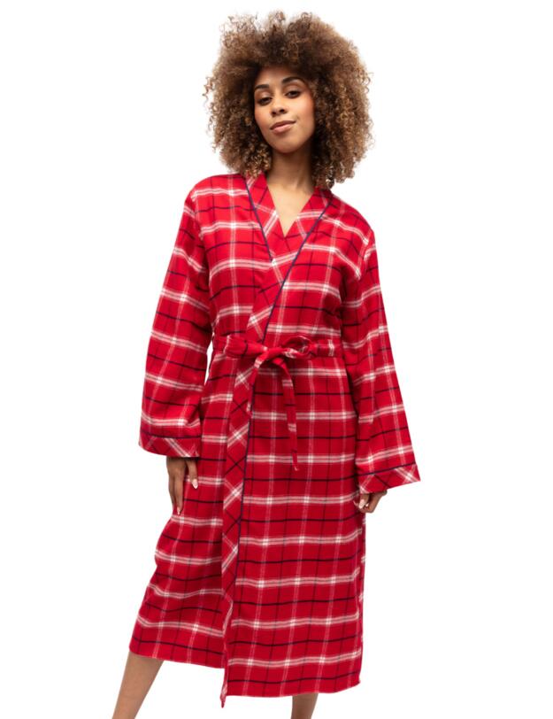 Cyberjammies Noel Long Dressing Gown Red Check