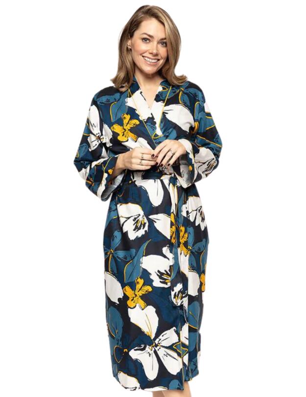 Cyberjammies Verity Long Sleeve Dressing Gown Floral Print