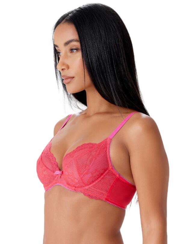 Gossard Superboost Lace Plunge Bra Rose Red