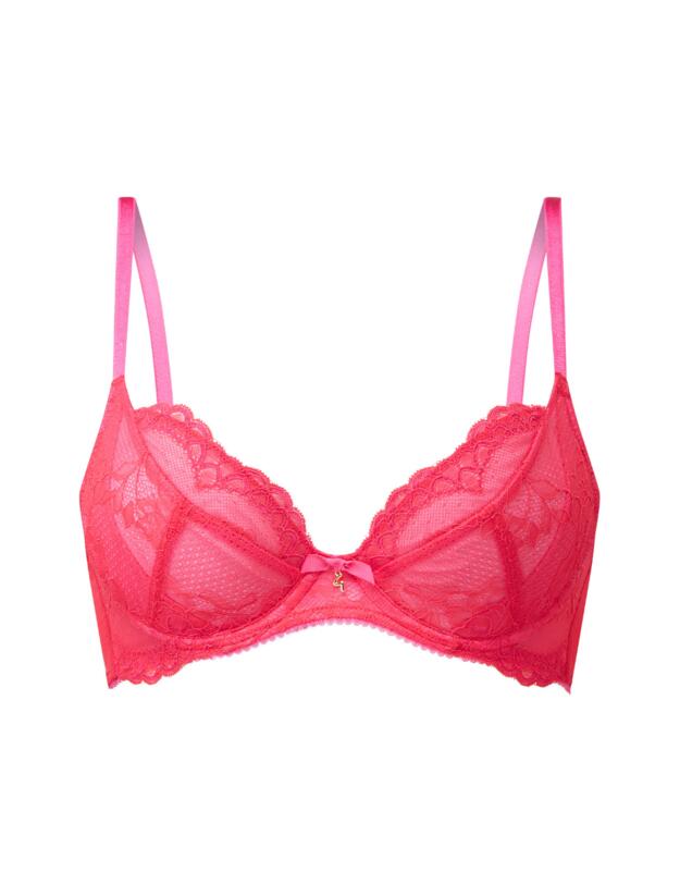 Gossard Superboost Lace Plunge Bra Rose Red