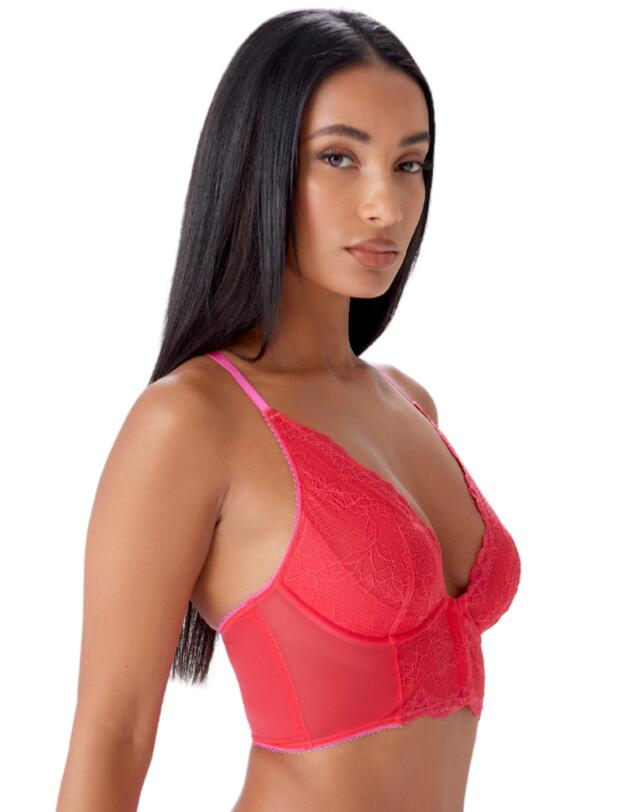 Gossard Superboost Lace Deep V Bralette Rose Red