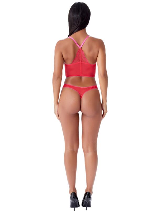 Gossard Superboost Lace Deep V Bralette Rose Red