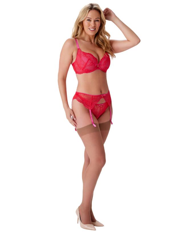 Gossard Superboost Lace Suspender Rose Red