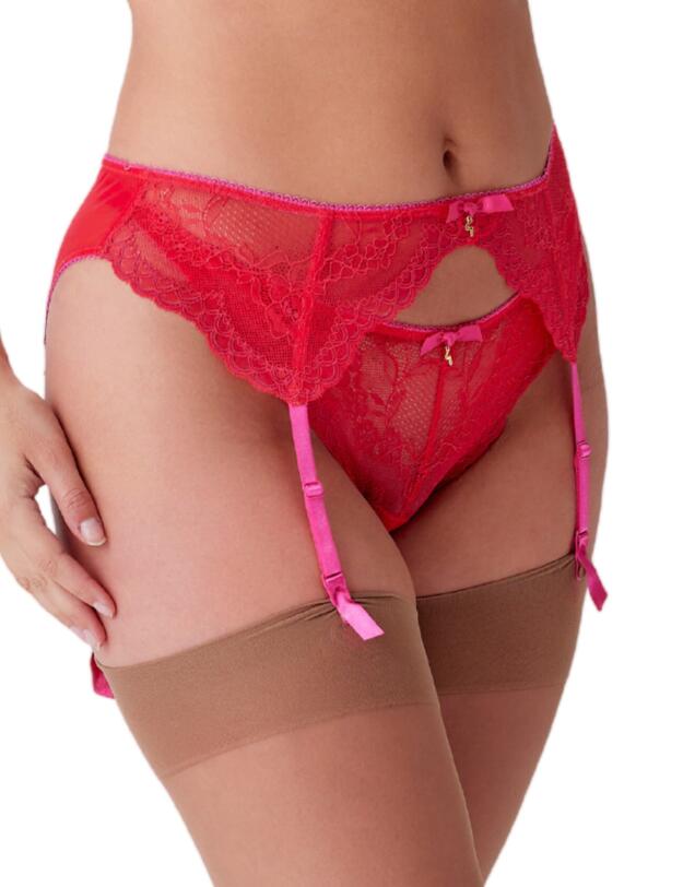 Gossard Superboost Lace Suspender Rose Red
