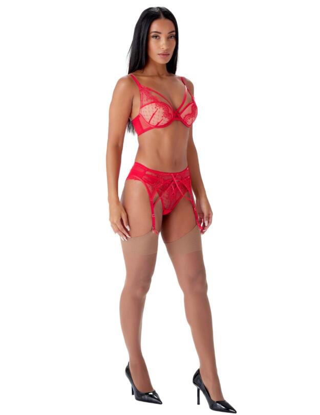 Gossard VIP Audacious Half Cup Plunge Bra Red