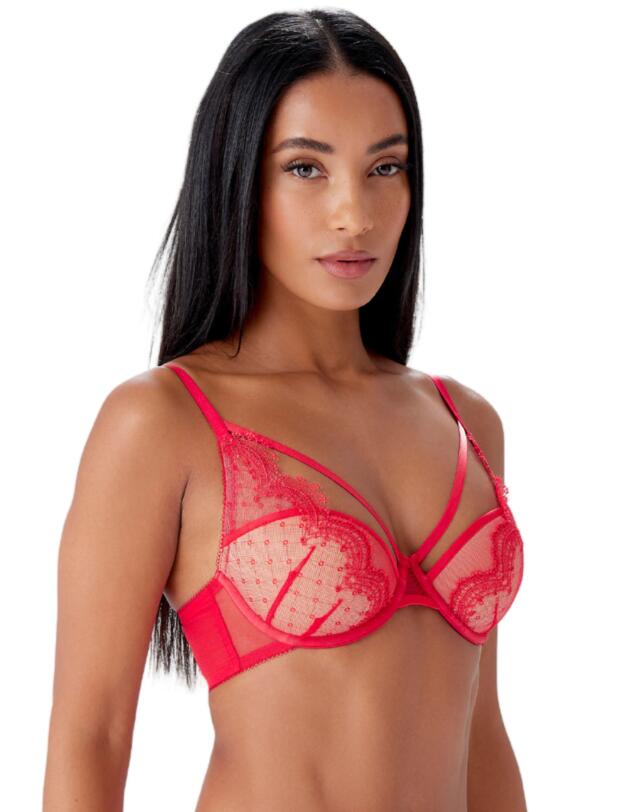 Gossard VIP Audacious Half Cup Plunge Bra Red
