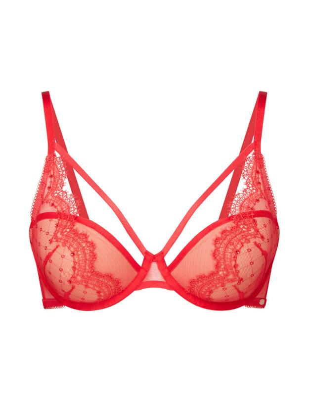 Gossard VIP Audacious Half Cup Plunge Bra Red