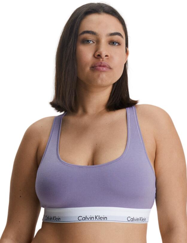 Calvin Klein Modern Cotton Unlined Bralette Splash Of Grape