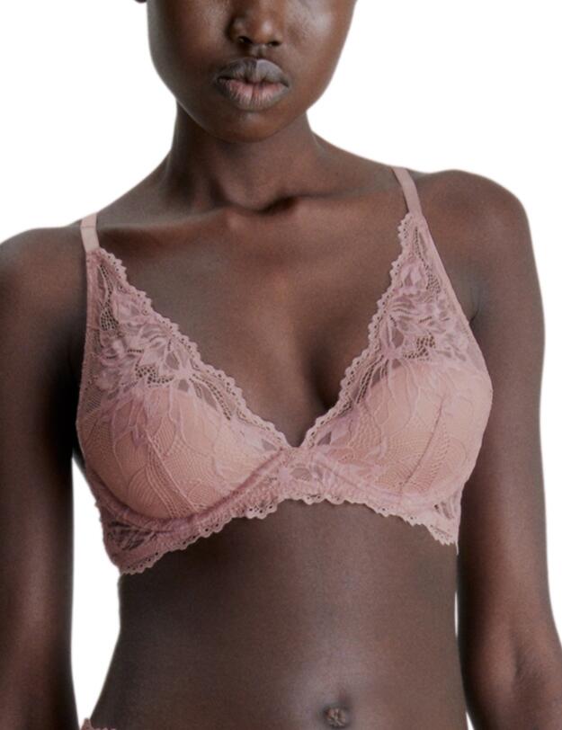 Calvin Klein Seductive Comfort Plunge Bra Woodrose