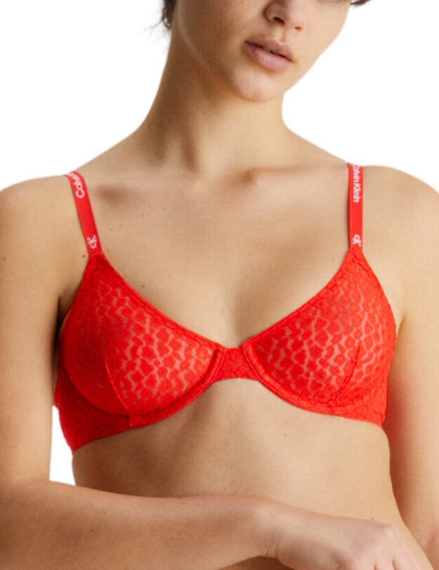 Calvin Klein Lace Unlined Demi Bra Hazard