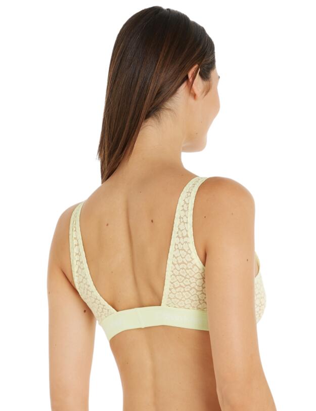 Calvin Klein Animal Lace Unlined Bralette Celery Sprig