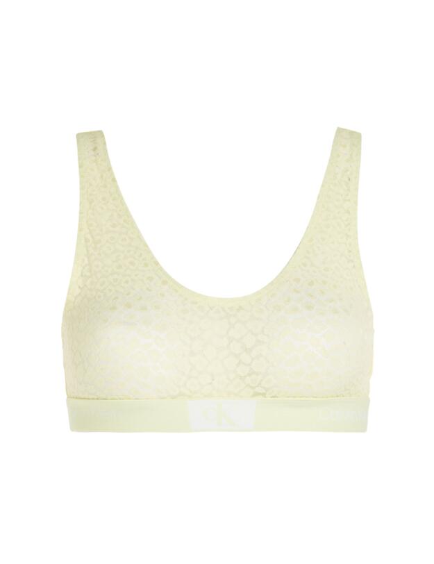 Calvin Klein Animal Lace Unlined Bralette Celery Sprig