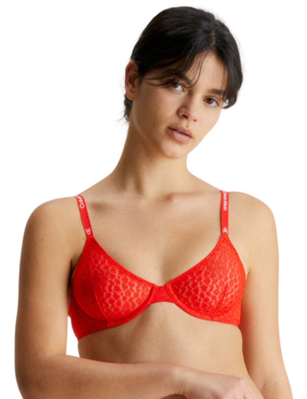 Calvin Klein Lace Unlined Demi Bra Hazard