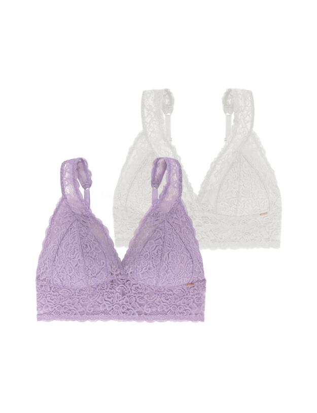 Dorina Lana/Eco Wireless Bra 2 Pack Purple/Ivory