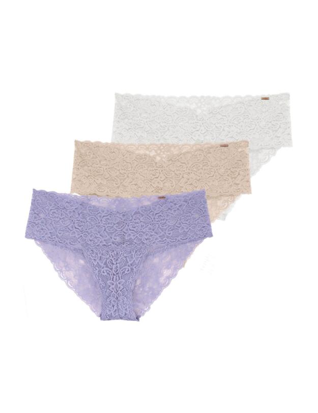 Dorina Lana/Eco Brief 3 Pack Purple/Beige/Ivory