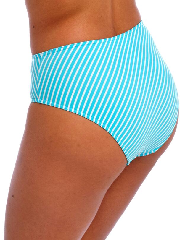 Freya Jewel Cove High Waisted Bikini Brief Stripe Turquoise