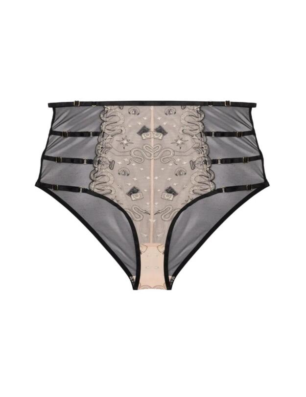Playful Promises Anna High Waisted Briefs Black/Gold/Nude
