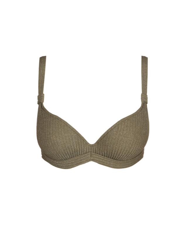 Marie Jo Tinjis Padded Plunge Bikini Top Golden Olive