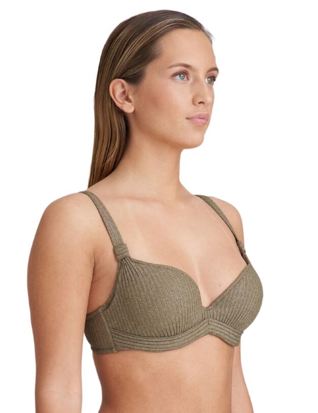 Marie Jo Tinjis Padded Plunge Bikini Top Golden Olive