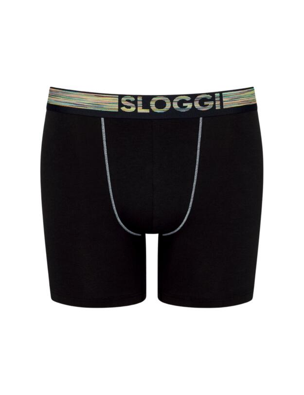 Sloggi Mens Go ABC Short 2 Pack Orange Black Combination