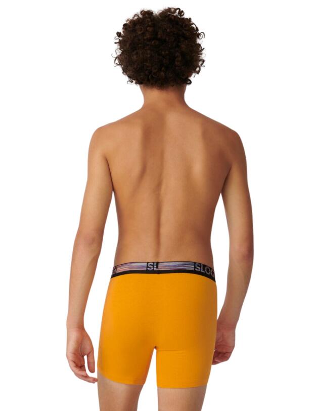 Sloggi Mens Go ABC Short 2 Pack Orange Black Combination