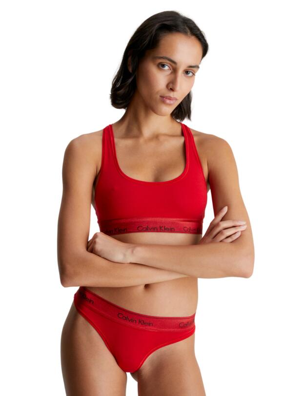 Calvin Klein Modern Cotton Hoilday Bralette Rouge 