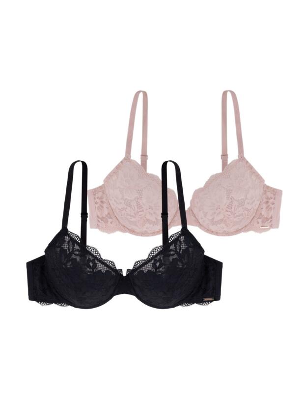 Dorina Rosa Bra 2 Pack Black/Pink