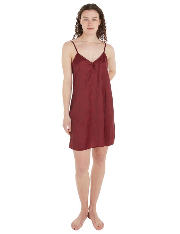 Tommy Hilfiger Satin Nightdress Critter Monogram Deep Rouge