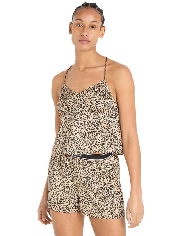 Tommy Hilfiger TJ Essentials Satin Cami And Short Set Tj Leopard Aop 