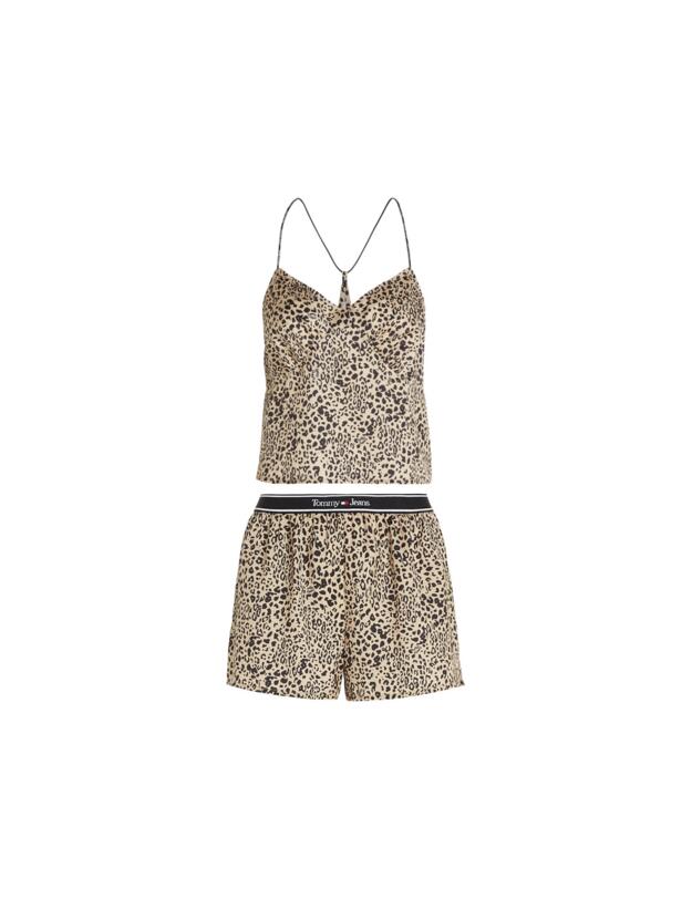 Tommy Hilfiger TJ Essentials Satin Cami And Short Set Tj Leopard Aop 