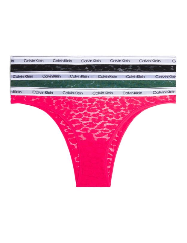 Calvin Klein 3 Pack Brazilian Briefs Black/Tea Berry/ Garden Topiary