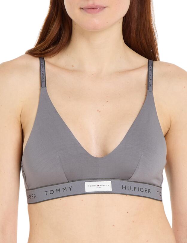 Tommy Hilfiger TH Established Triangle Bra Fossil Grey 