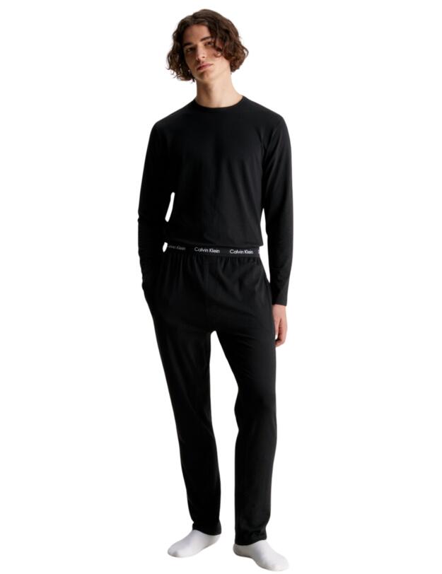 Calvin Klein Mens Cotten Stretch Pyjama Set Black 