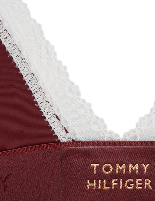 Tommy Hilfiger TH Established Triangle Bra Deep Rouge