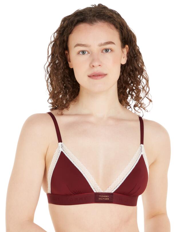 Tommy Hilfiger TH Established Triangle Bra Deep Rouge