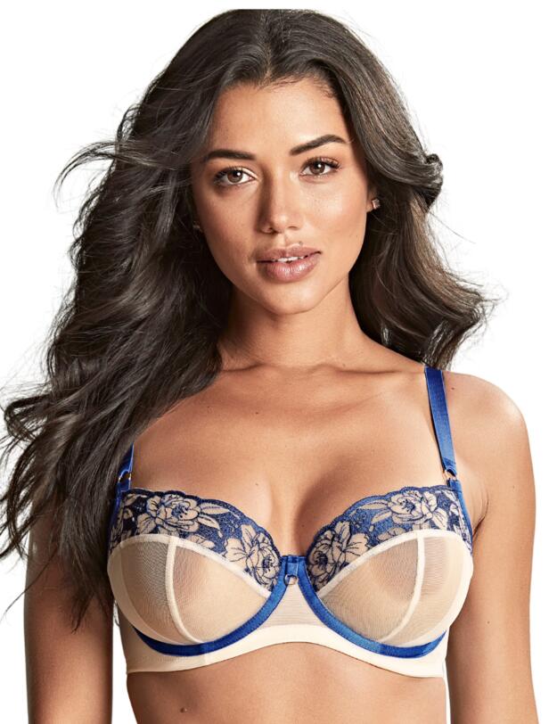 Panache Rosa Balcony Bra Cobalt/Latte
