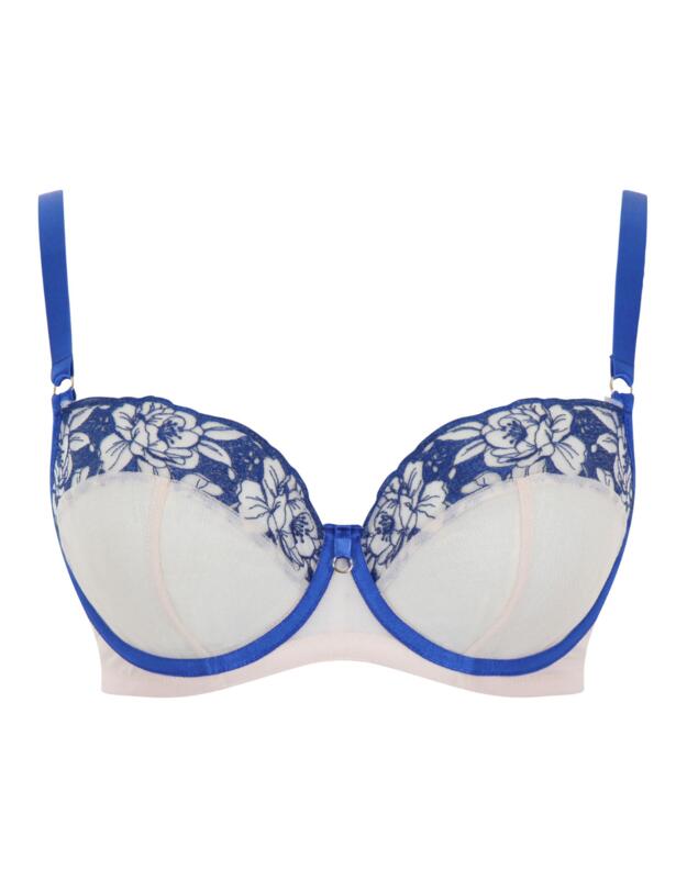 Panache Rosa Balcony Bra Cobalt/Latte