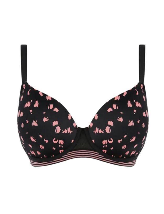 Freya Wild Moulded Demi Plunge Bra Black Rose