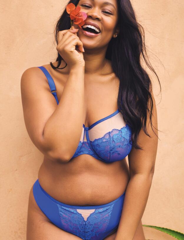Sculptresse by Panache Josephine Thong Cobalt/Latte