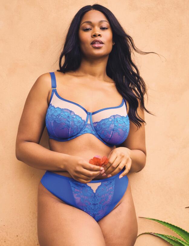 Sculptresse by Panache Josephine Thong Cobalt/Latte