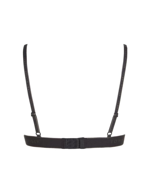 Tommy Hilfiger Lace Trim Velour Triangle Bralette Black