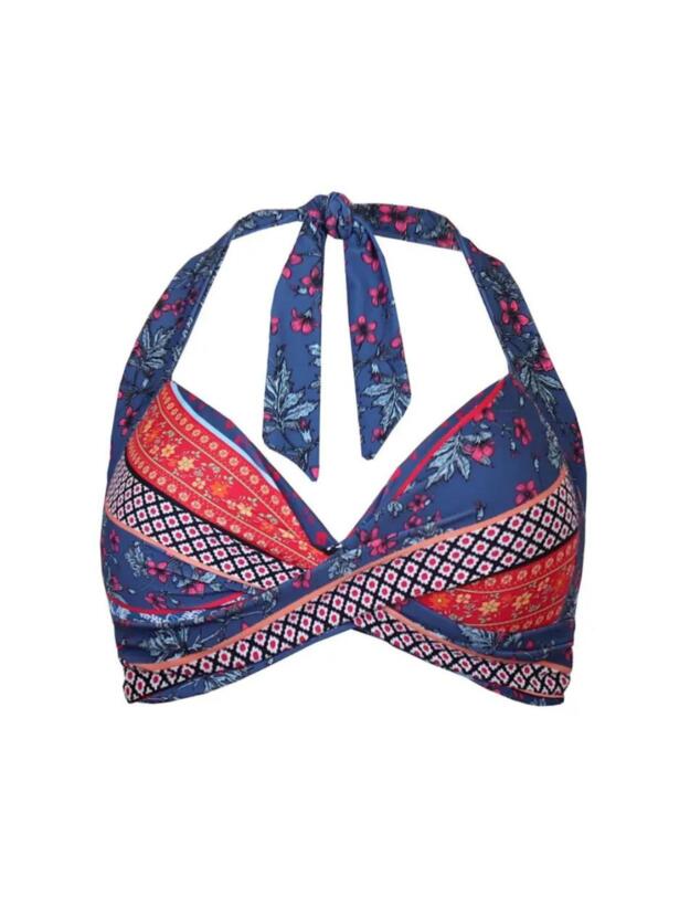 Pour Moi Soleil Twist Front Halter Bikini Top in Multi