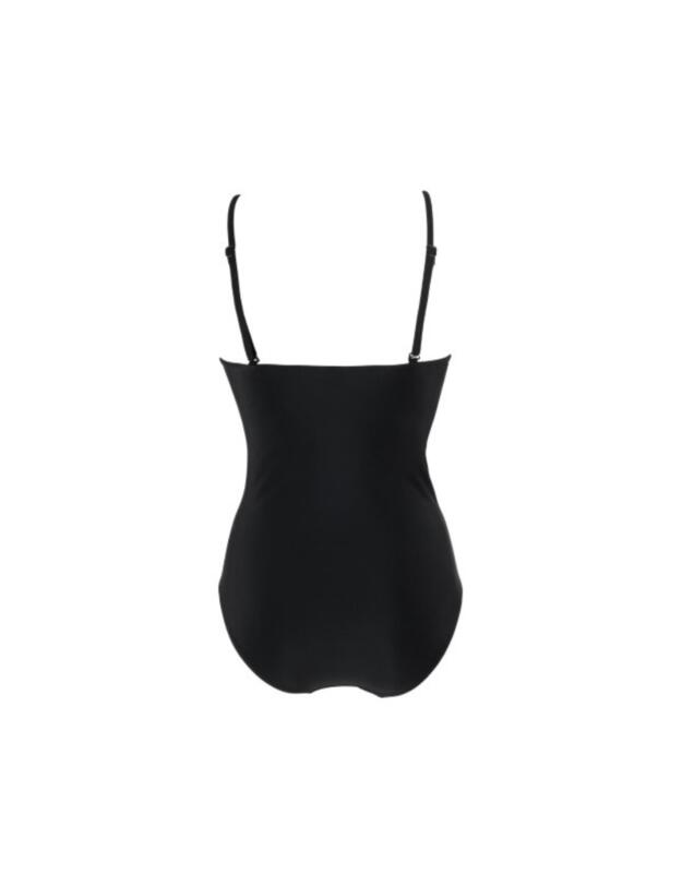 Pour Moi Control Swimsuit High Neck Mesh Insert Control Swimsuit Black 