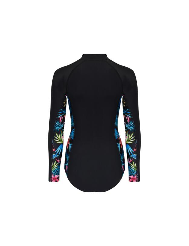 Pour Moi Energy Long Sleeved Zip Front Paddle Swimsuit Tropical 