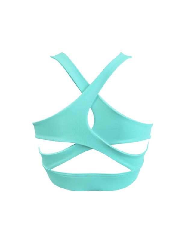 Pour Moi Energy Mesh Insert Crop Top Aqua