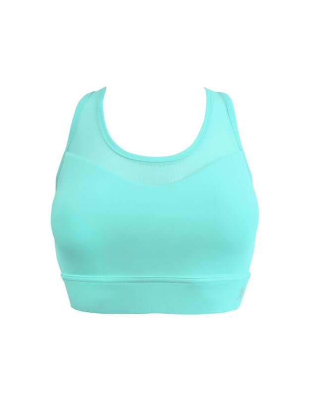Pour Moi Energy Mesh Insert Crop Top Aqua