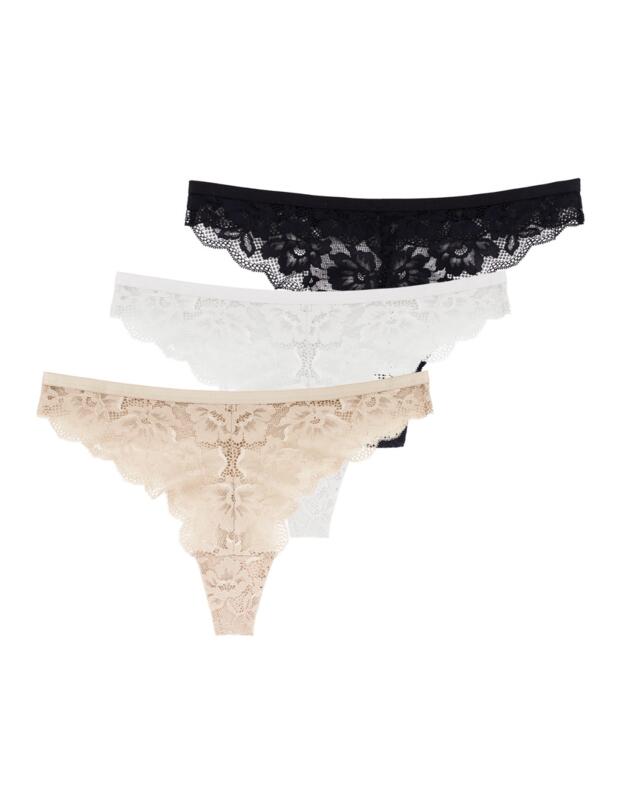 Dorina Myla 3PP Thong Black/Ivory/Beige